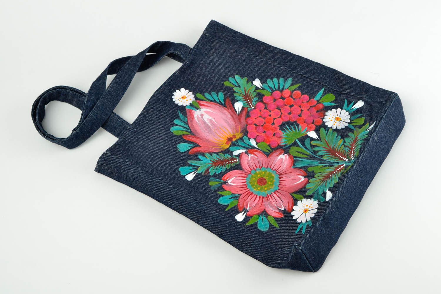 Сумка ручной работы текстильная сумка с росписью сумка на плечо авторская фото 2