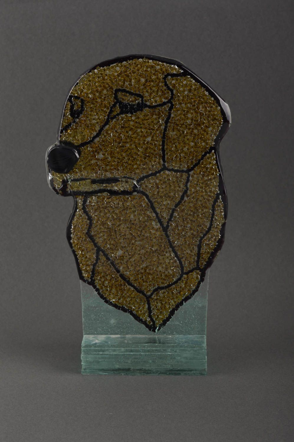Handmade Deko Dekofigur Hund Glas Figur Tischdeko Idee originell einzigartig foto 2