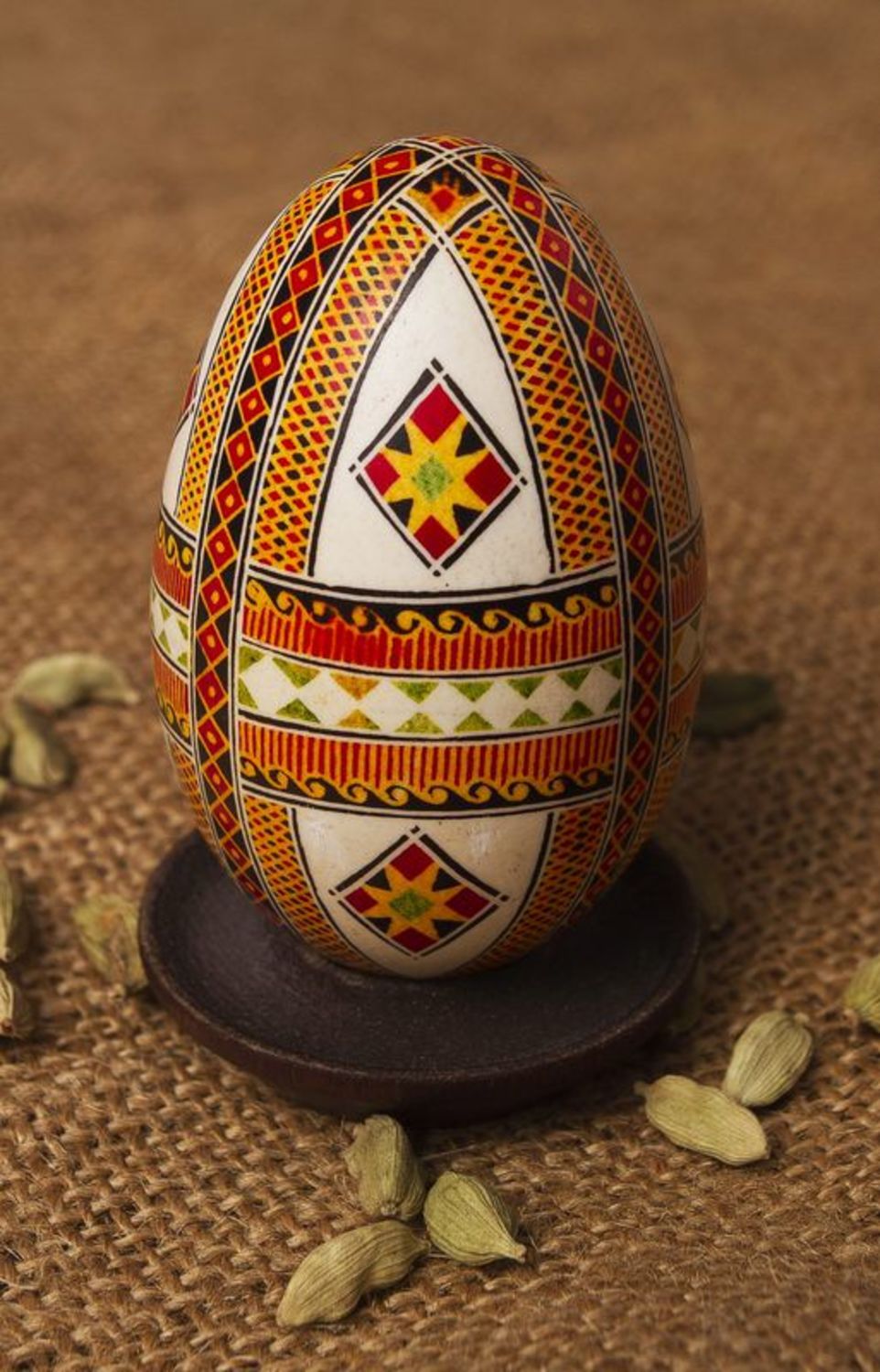 Goose Easter egg with ornament photo 3