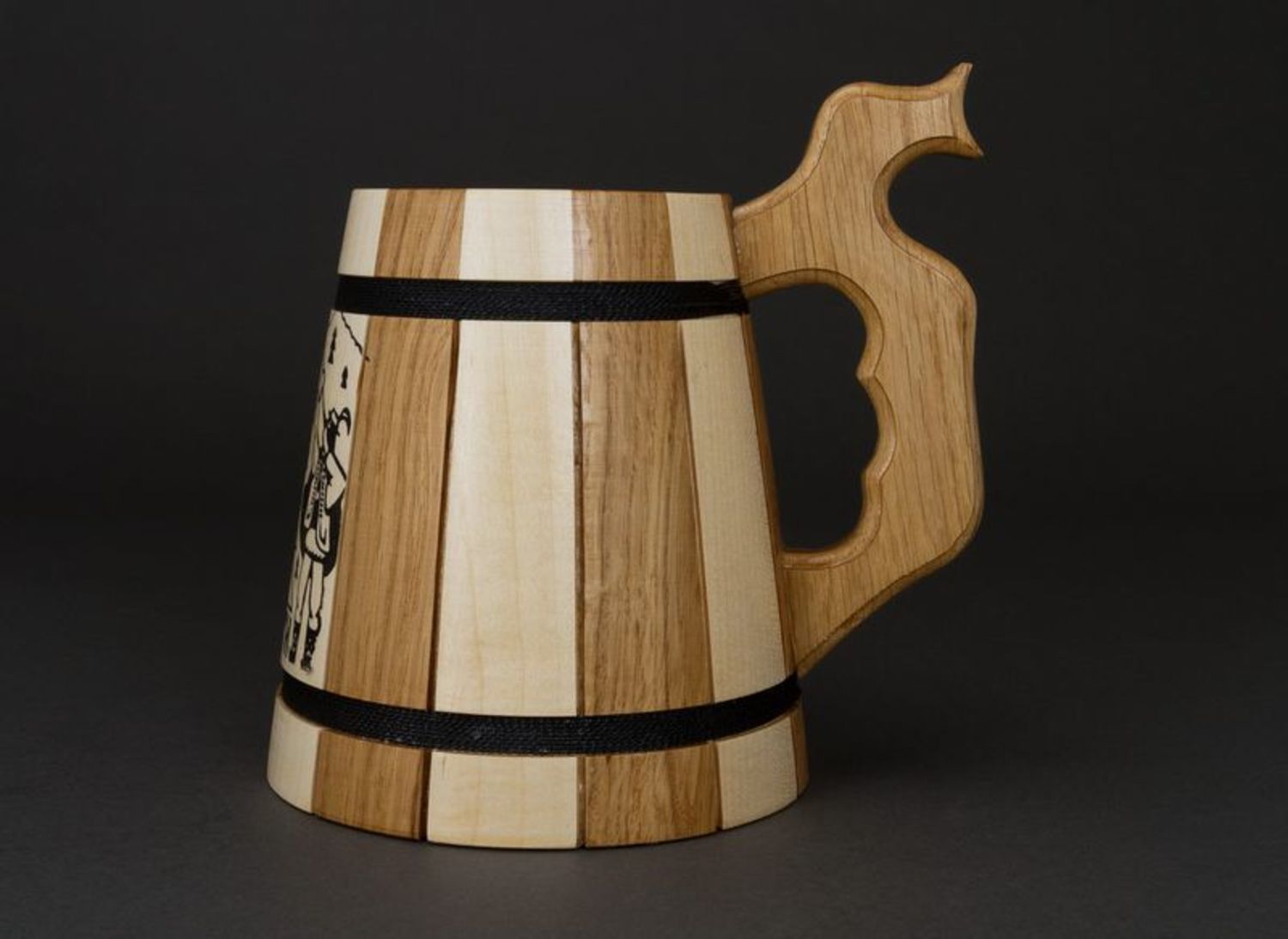 Ethnic wooden mug photo 2