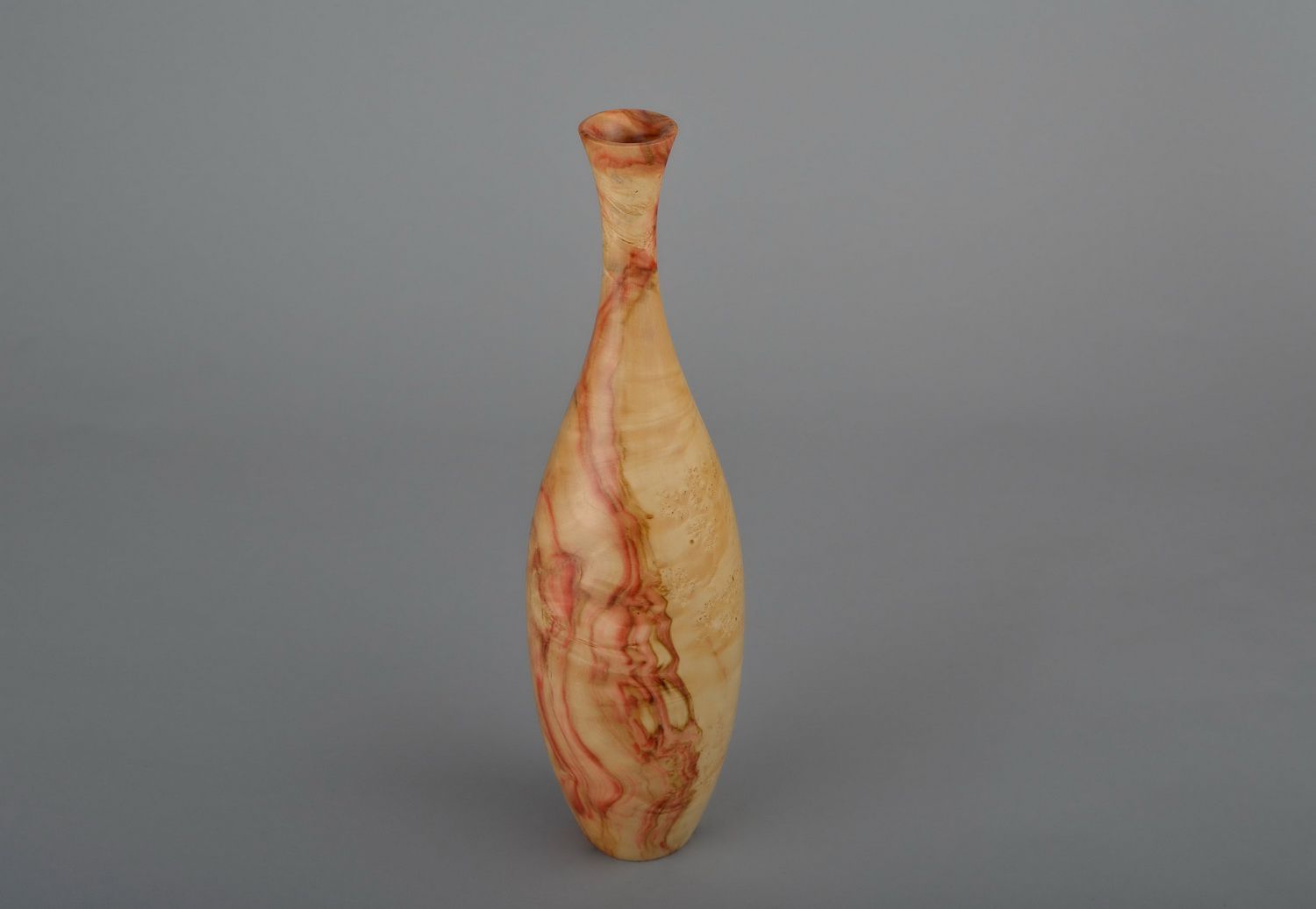 16 inches wooden bottle shape vase in light colors 2 lb photo 5