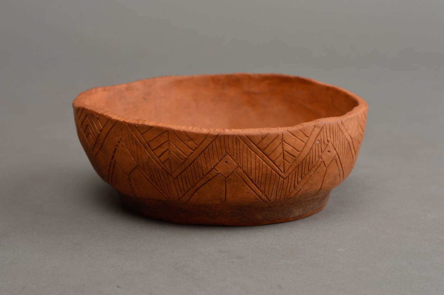 Small handcrafted ceramic bowl clay bowl with patterns eco friendly tableware photo 2