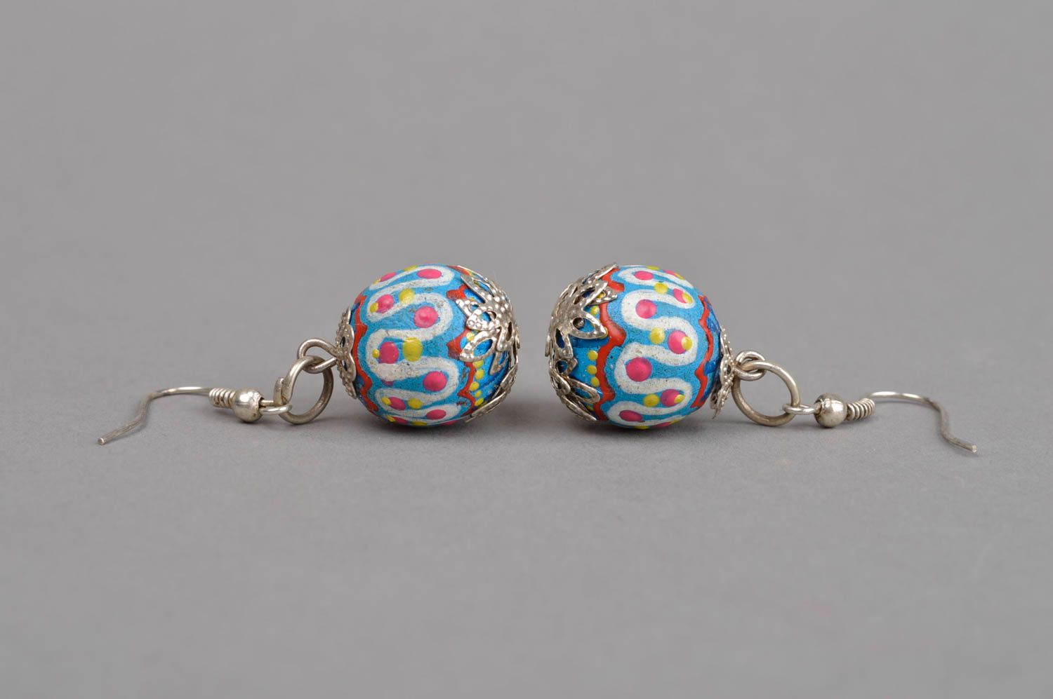 Handmade jewelry wooden earrings ball earrings designer accessories gift for her photo 2