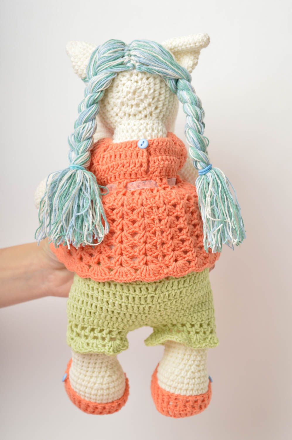 Peluche hippopotame Jouet fait main tricoté fils acryliques Cadeau pour fille photo 3