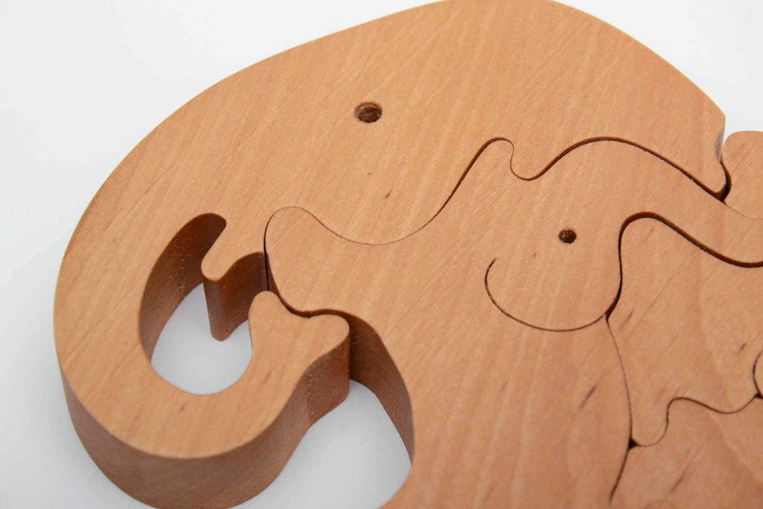 Wooden puzzle toy with six parts Elephant photo 3