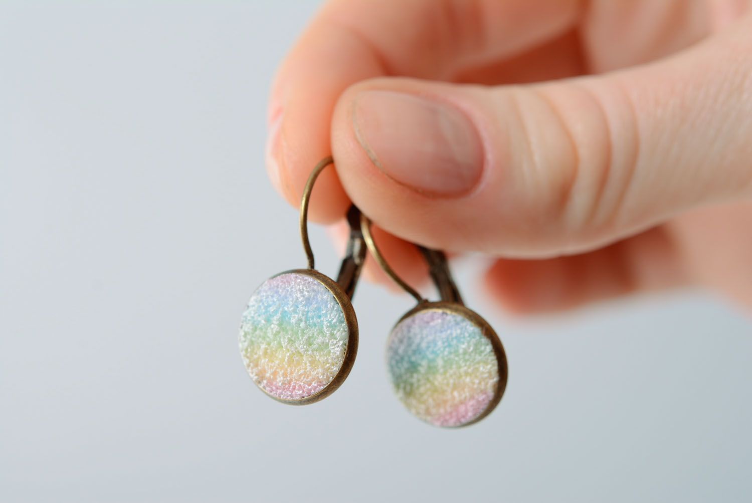 Delicate earrings made of polymer clay photo 3