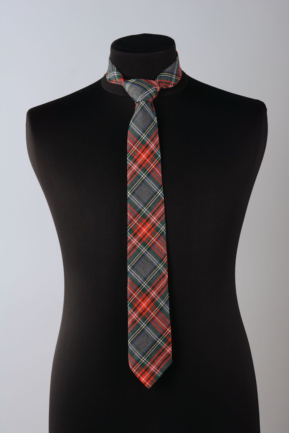 Cravate du tweed à carreaux faite main photo 4