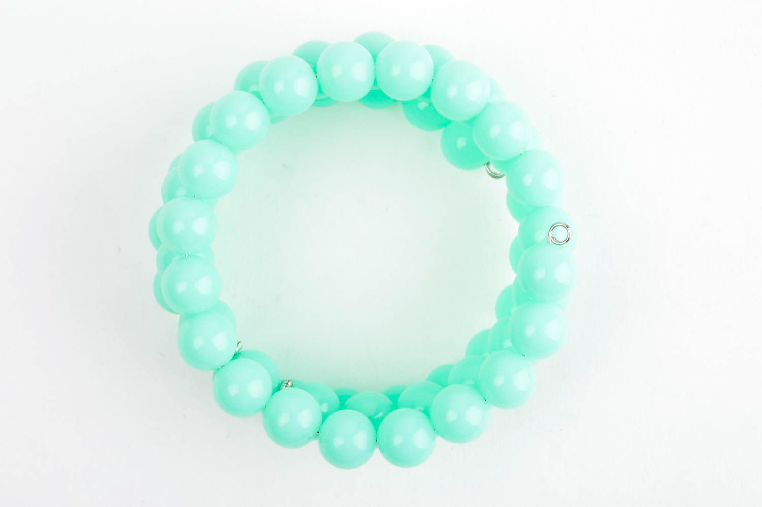 Bracelet perles acryliques Bijou fait main Accessoire femme menthe design photo 3