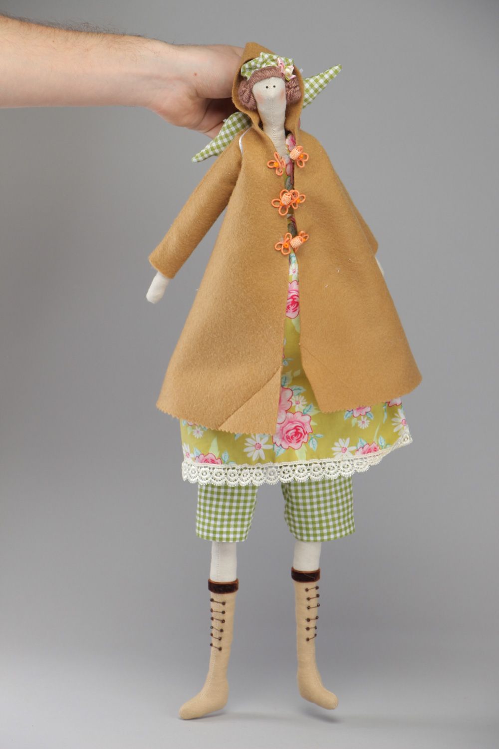 Künstlerische weiche handmade Puppe aus Textil Engel  foto 4