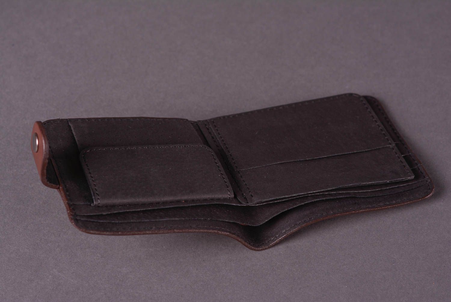 Мужское портмоне ручной работы простой аксессуар для мужчин кожаный кошелек фото 4