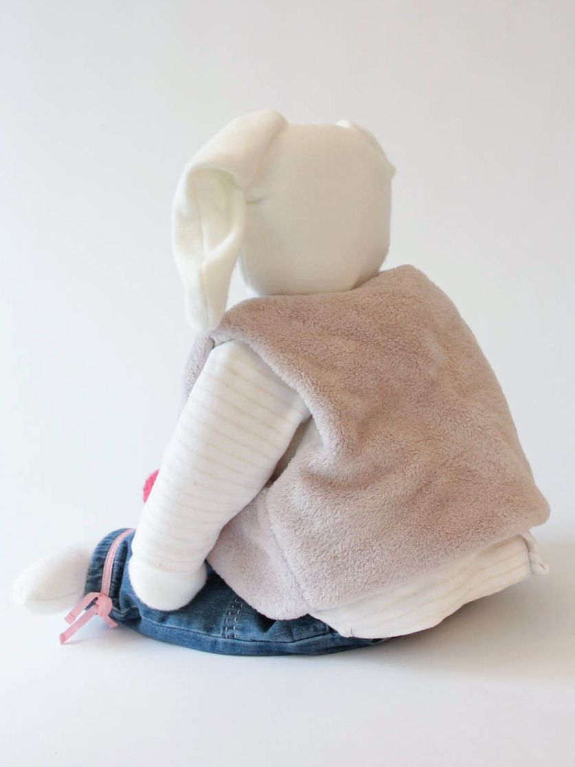 Lepre a maglia fatta a mano pupazzo morbido da bambini giocattolo a uncinetto foto 2