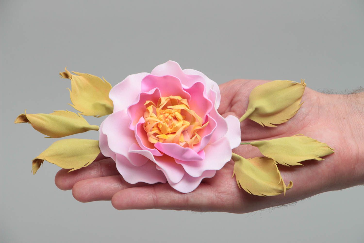 Broche original de goma EVA hecho a mano bonito grande con forma de flor foto 5