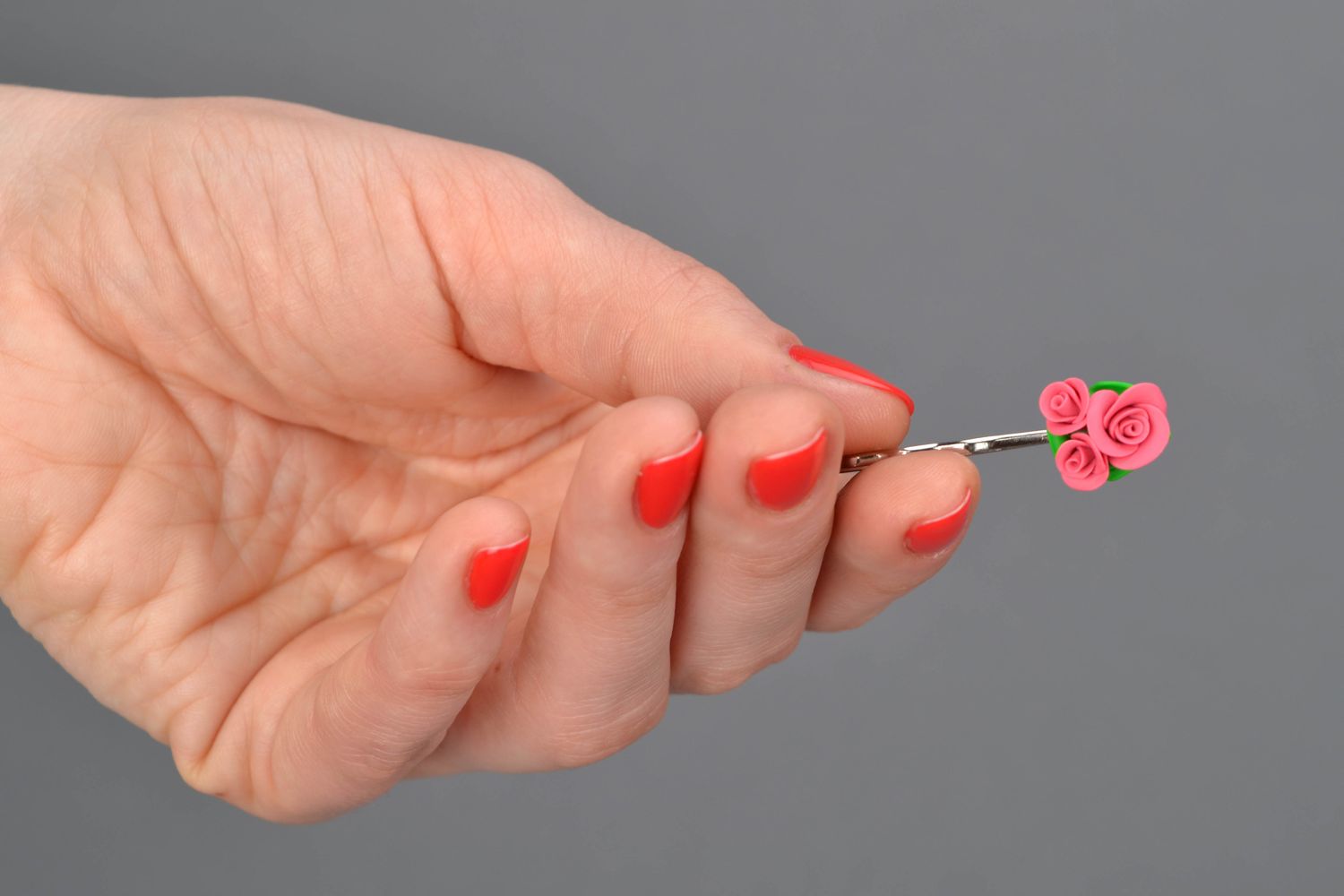 Polymer clay hairpin Roses photo 2