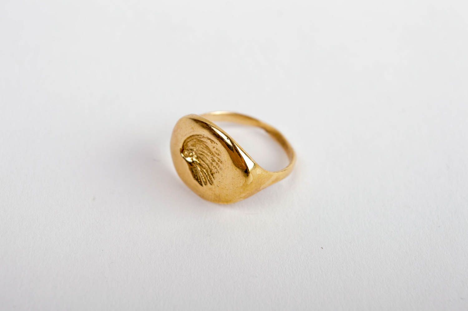 Кольцо ручной работы кольцо из латуни металлическое украшение стильное Ракушка фото 2