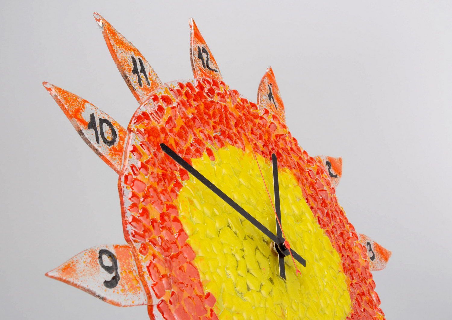 Clocks made of fusing glass Sun photo 2