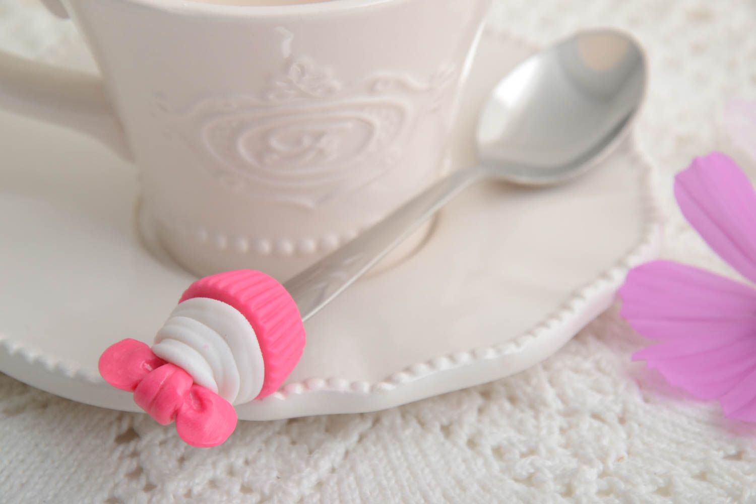 Handmade teaspoon polymer handle unusual gift for girls kitchen accessories photo 5