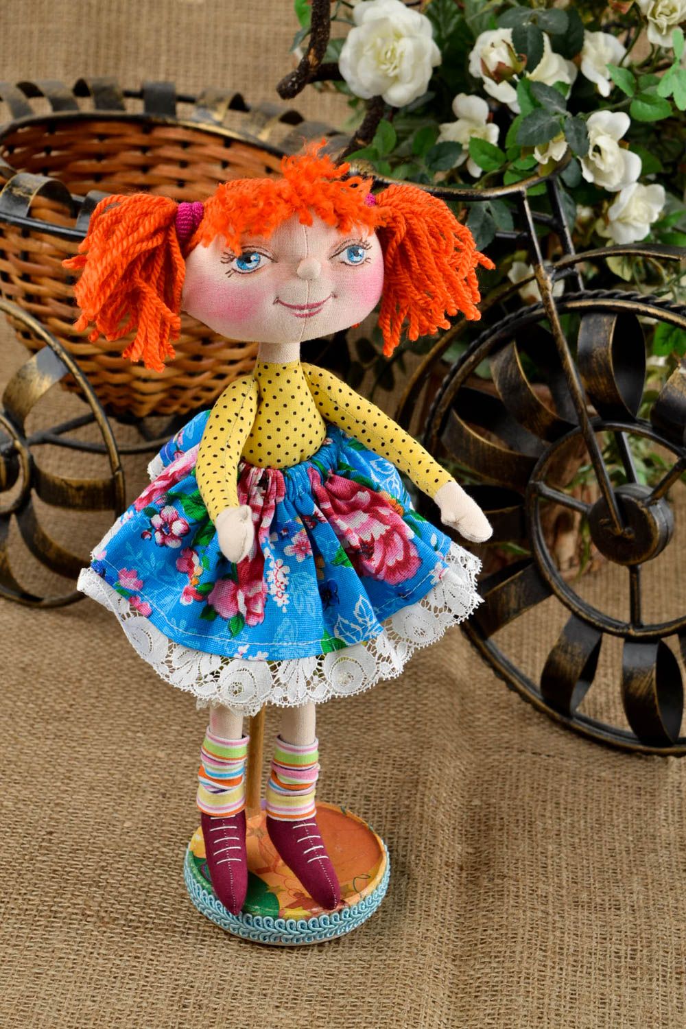 Handmade designer collection toy unusual designer doll beautiful kids doll photo 1