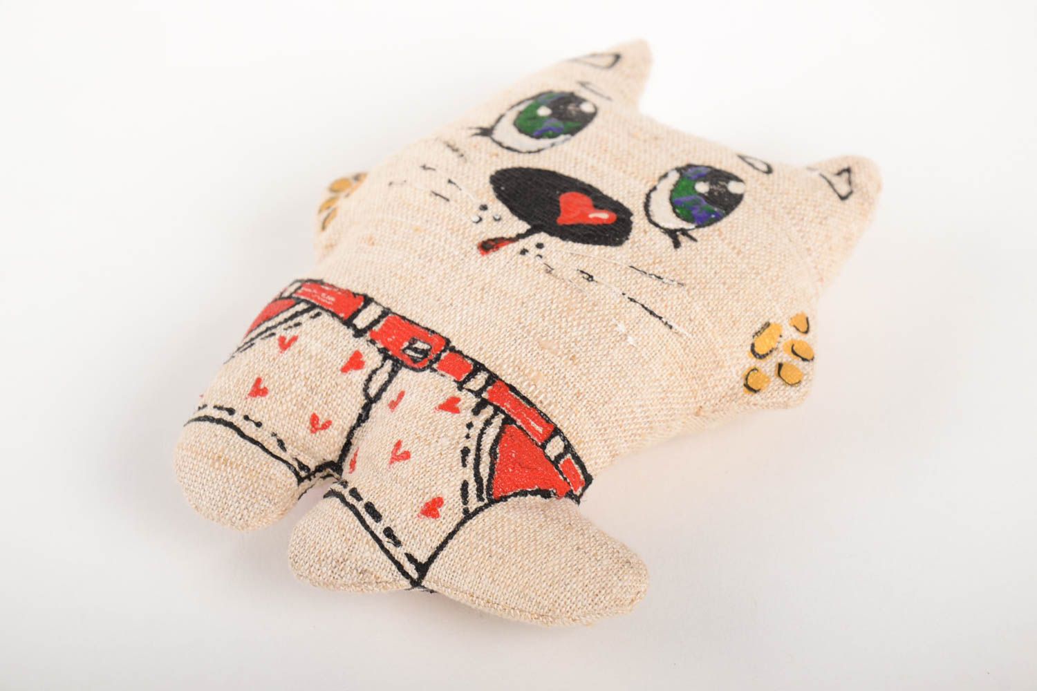 Handmade Kuscheltier Katze verliebt Stoff Spielzeug Geschenk für Kinder foto 1