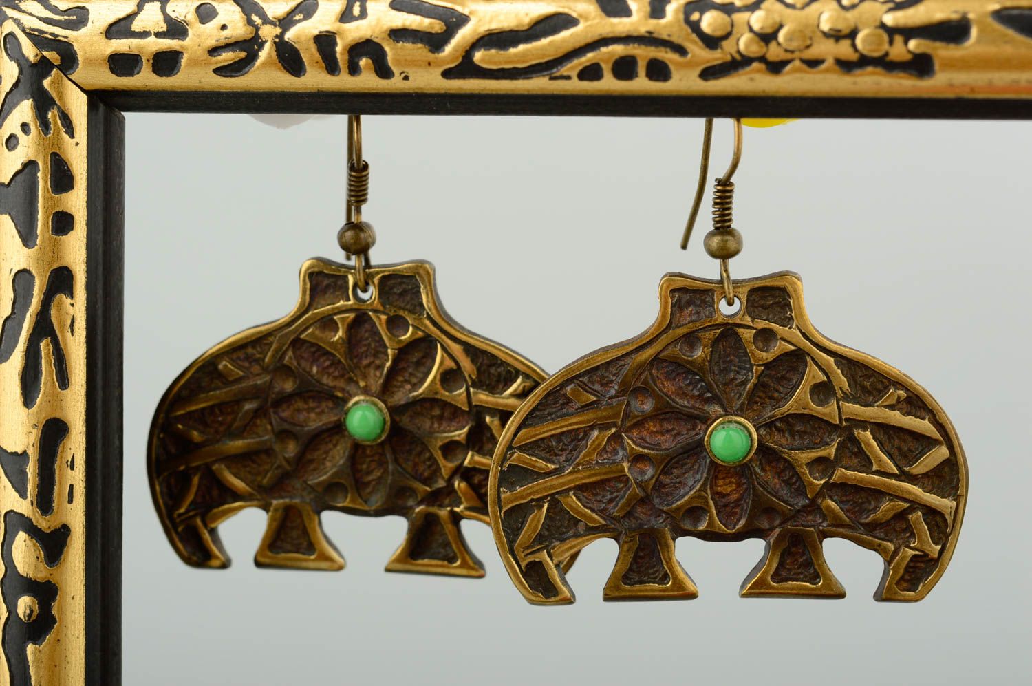 Unusual handmade metal earrings gemstone earrings cool jewelry designs photo 1