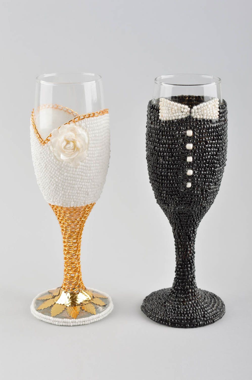 Beautiful handmade champagne glasses 2 wedding glasses wedding stemware ideas photo 2