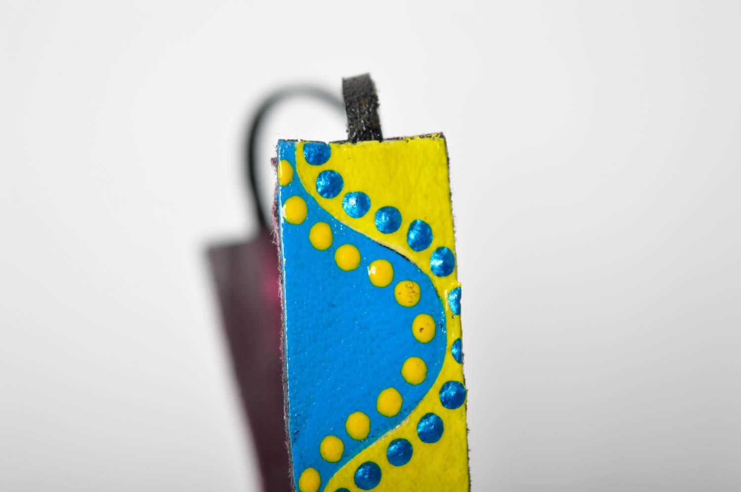 Pulsera artesanal en color azul y amarillo accesorio para mujer regalo original foto 4