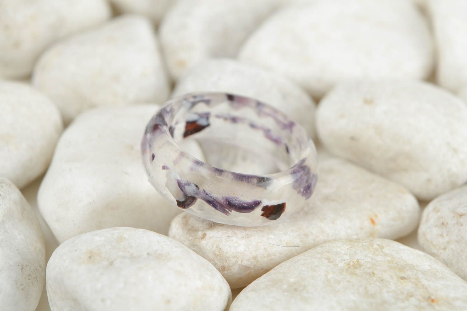 Кольцо с цветами перстень ручной работы модное кольцо полупрозрачное нежное фото 1