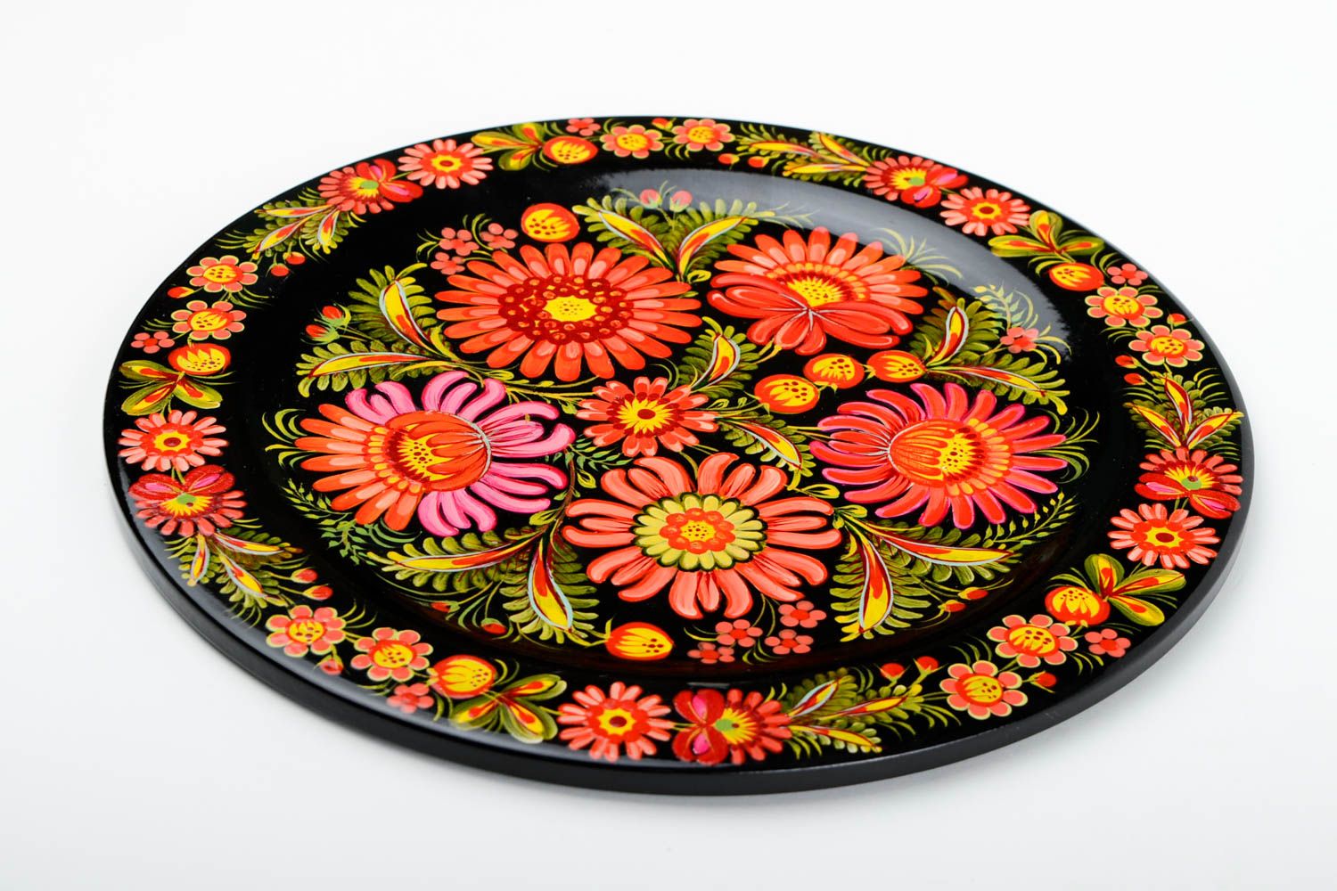 Деревянная тарелка ручной работы подарочная тарелка декор для дома с росписью фото 3