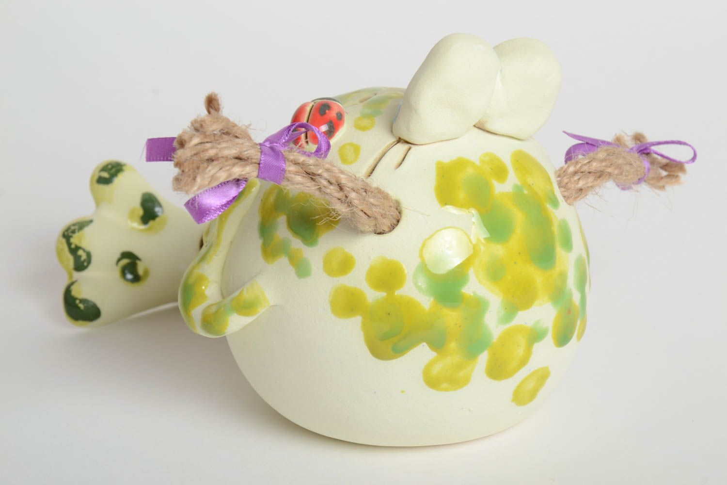 Handgemachte Keramik Spardose Frosch Haus Dekoration lustige Sparbüchse foto 3