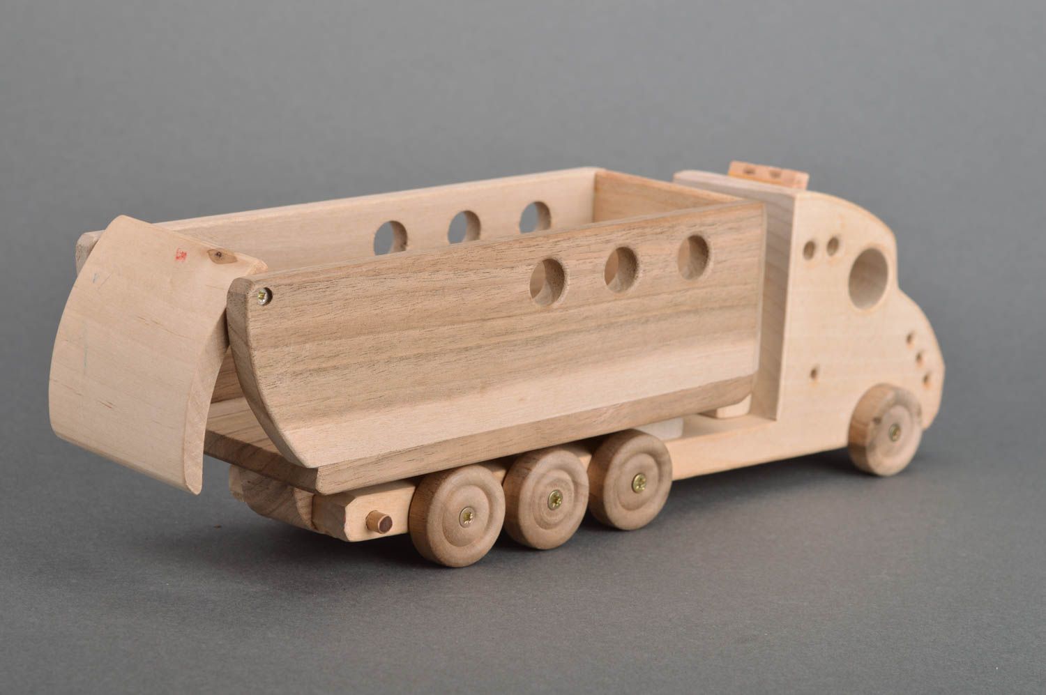 Handmade Zieh Spielzeug Holzauto Autoschütter öko rein für Kinder ab 6 Jahren  foto 5
