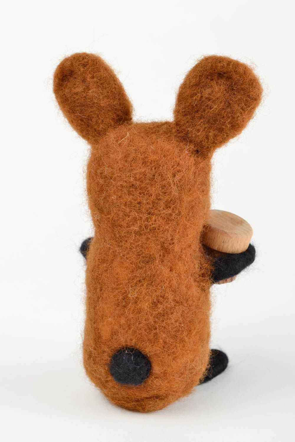 Jouet ours avec miel fait main Peluche en laine feutrée Cadeau pour enfant photo 5