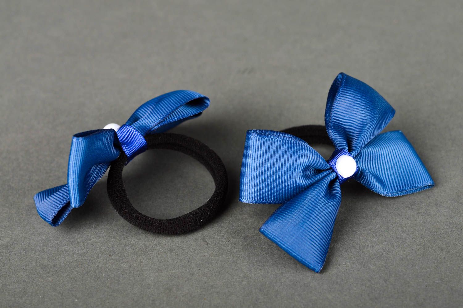 Gomas para el pelo azules accesorios para niñas hechos a mano regalos originales foto 4