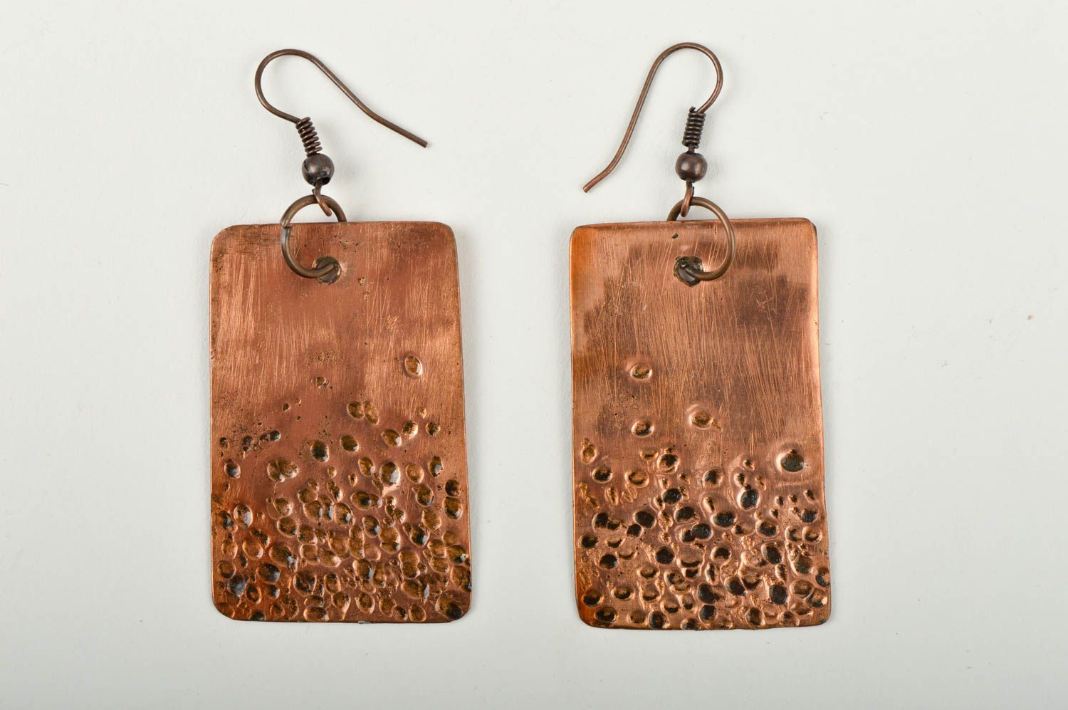 Handmade beautiful earrings elegant metal jewelry copper earrings gift photo 3