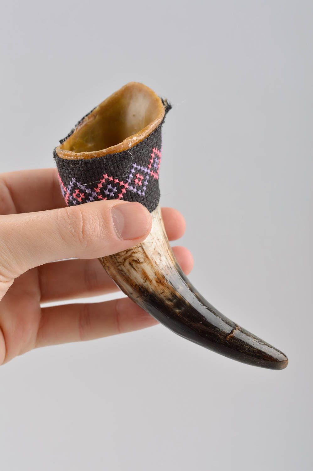 Beautiful handmade drinking horn wine glass design ethnic drinking horn  photo 5