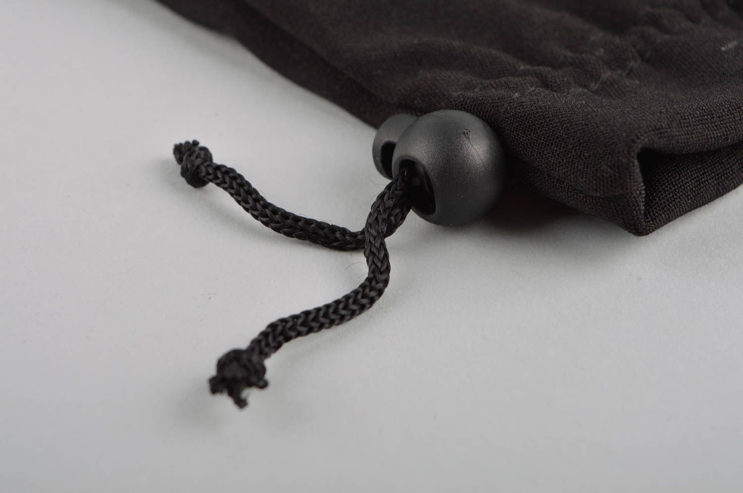 Мешочек для монет черный ручной работы кошелек из ткани женский кошелек стильный фото 4