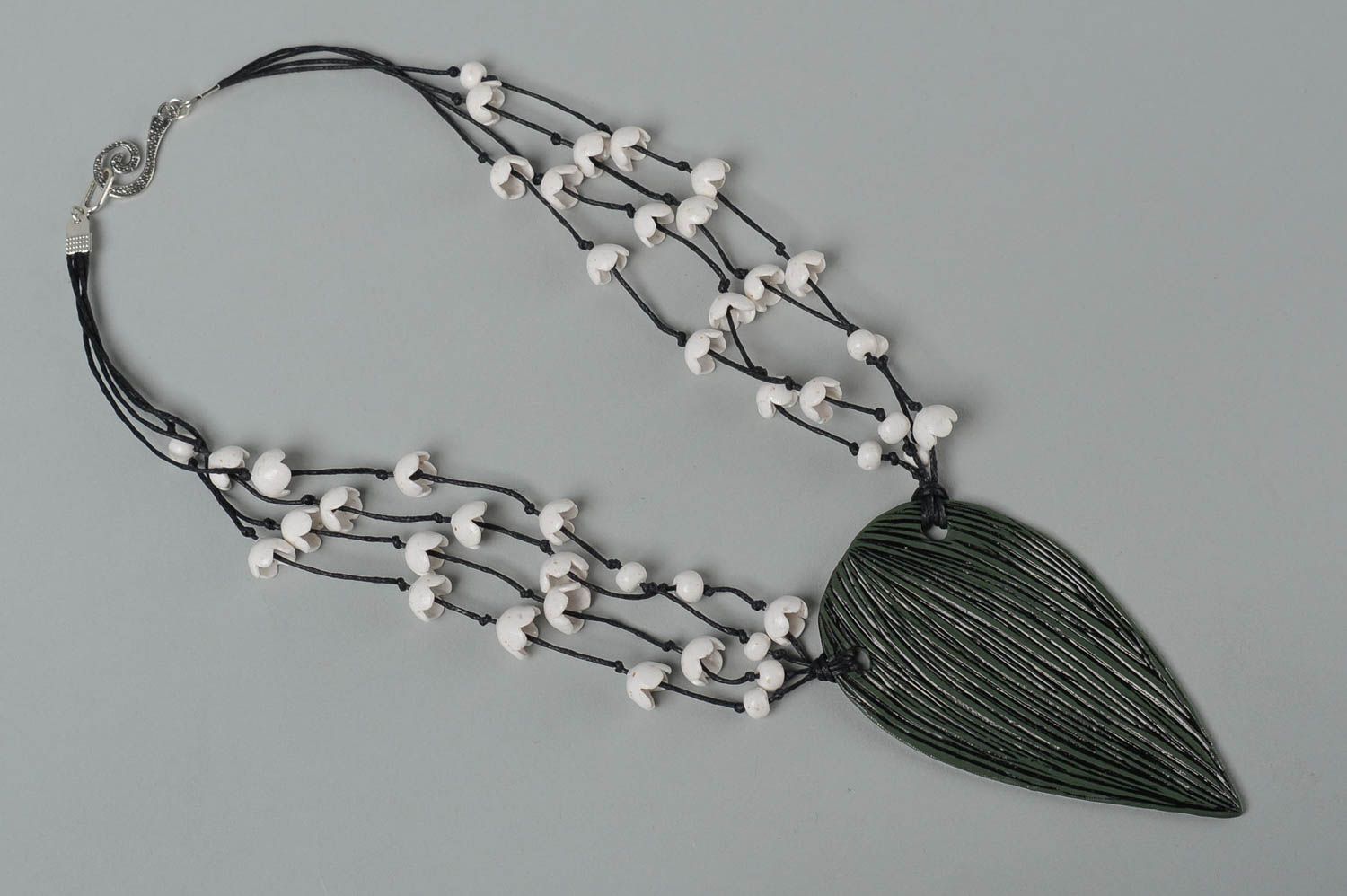 Handmade Collier Halskette Polymer Schmuck Accessoire für Frauen massiv  foto 2