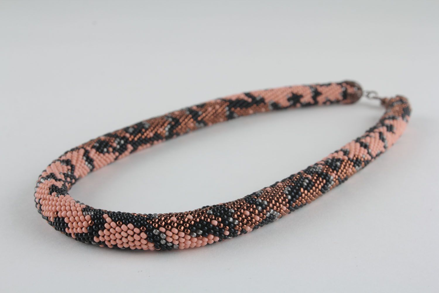 Hand woven beaded cord necklace photo 3