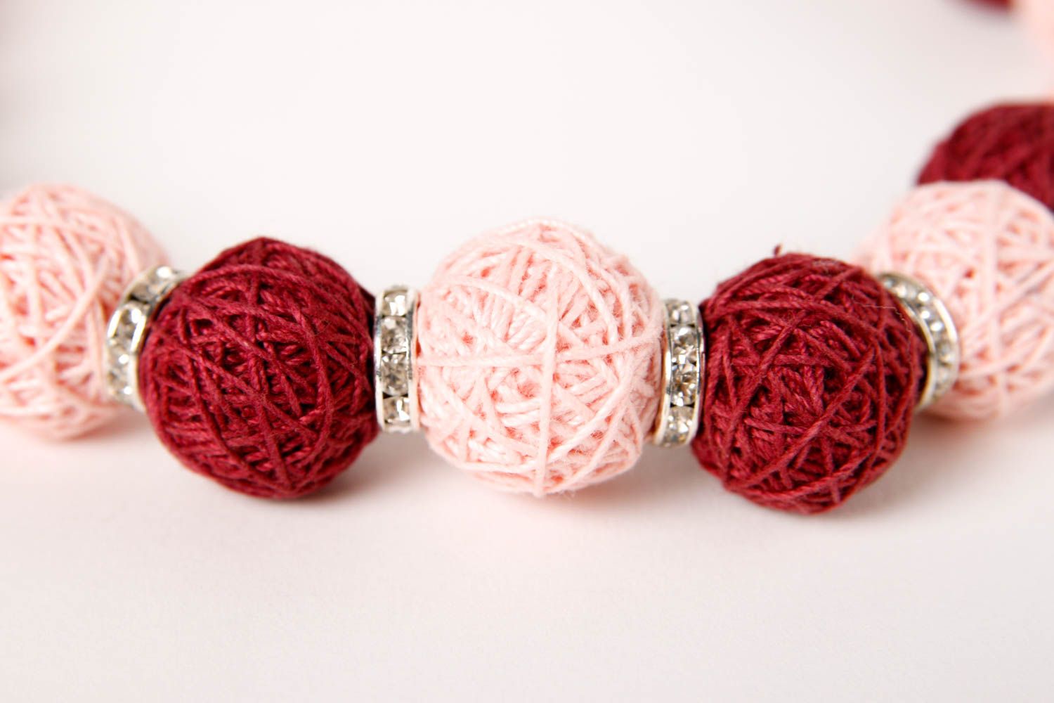 Handmade bordeaux rosa Damen Collier Accessoire für Frauen Schmuck Halskette foto 4
