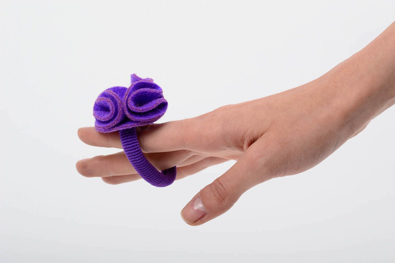 Goma para el pelo hecha a mano violeta accesorio para niñas regalo original foto 5