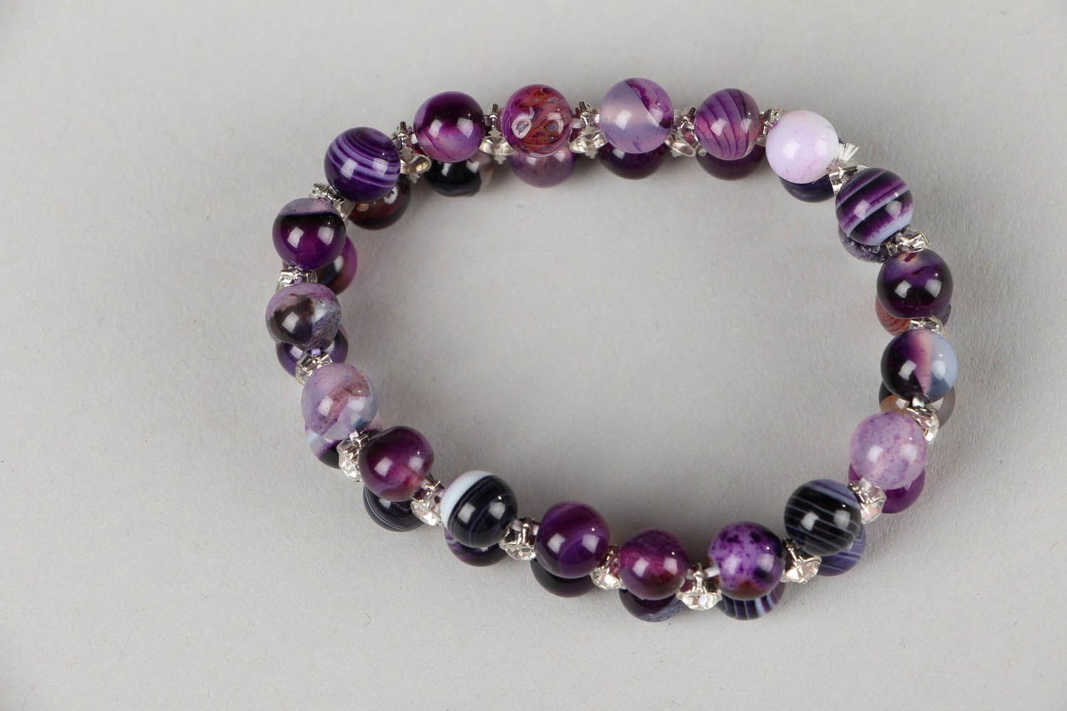 Bracelet with natural agate stone photo 4