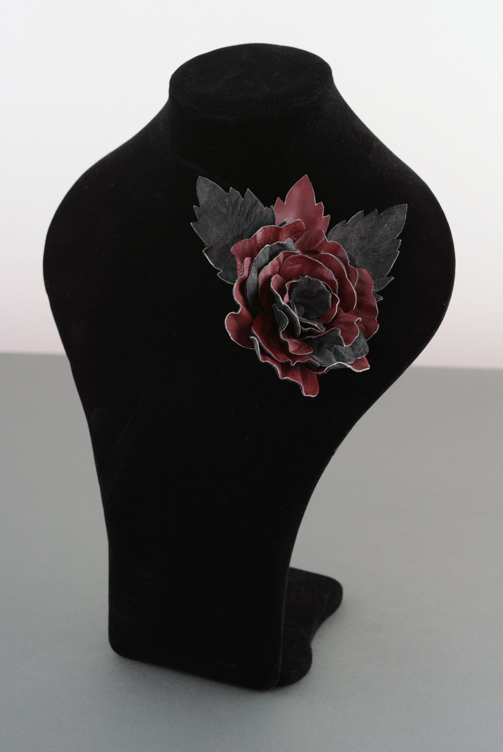 Leather brooch Rose photo 5
