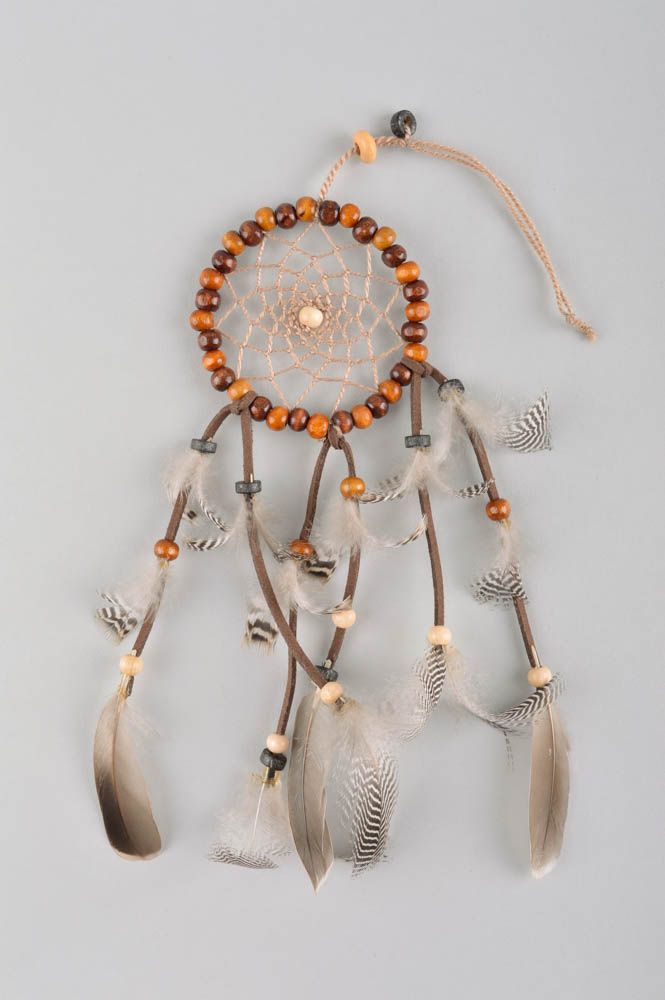 Handmade Indianer Traumfänger Deko Anhänger Schutz Amulett Haus Deko braun foto 2