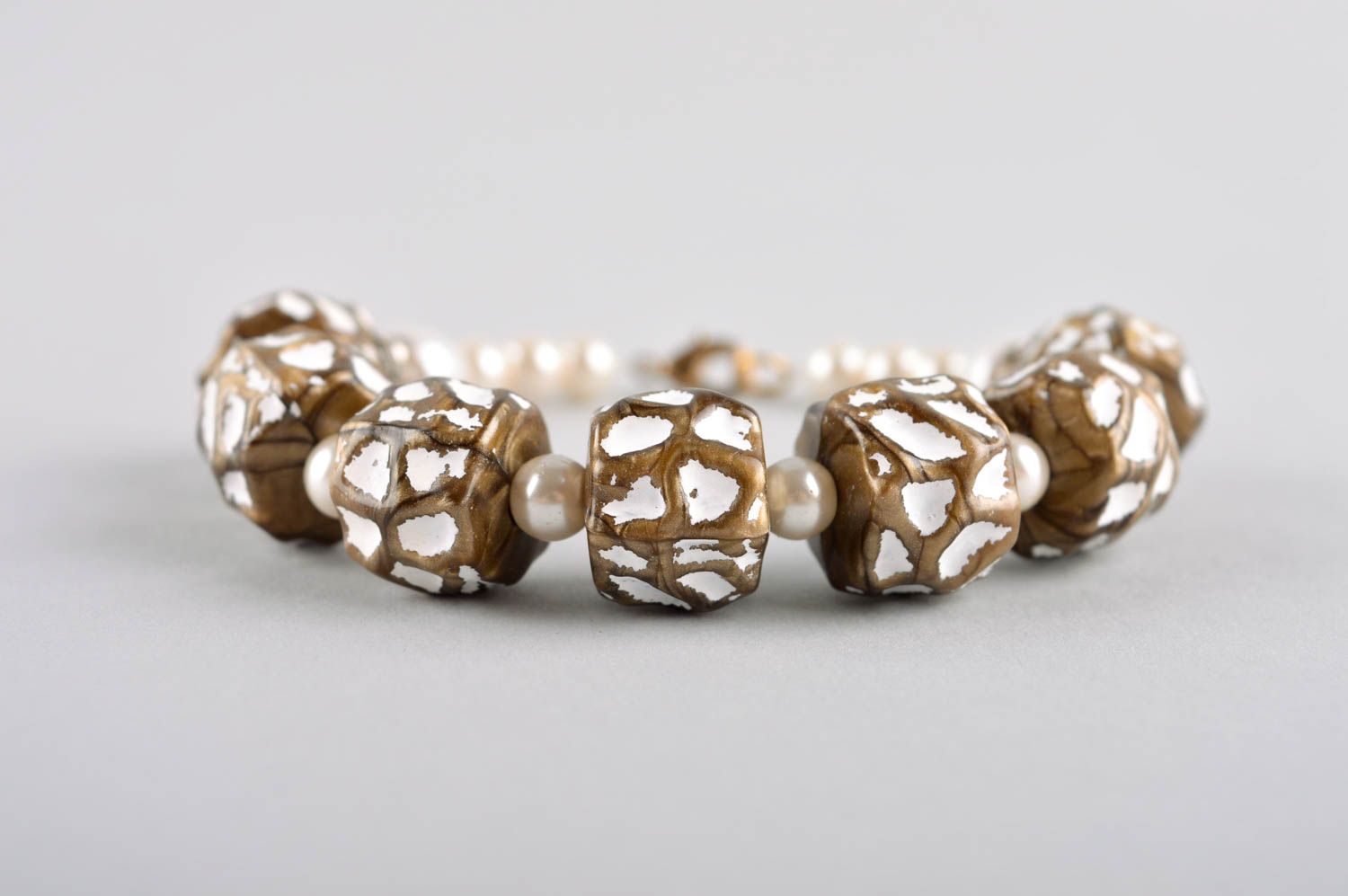 Designer handmade bracelet beautiful jewelry brown stylish accessories photo 2