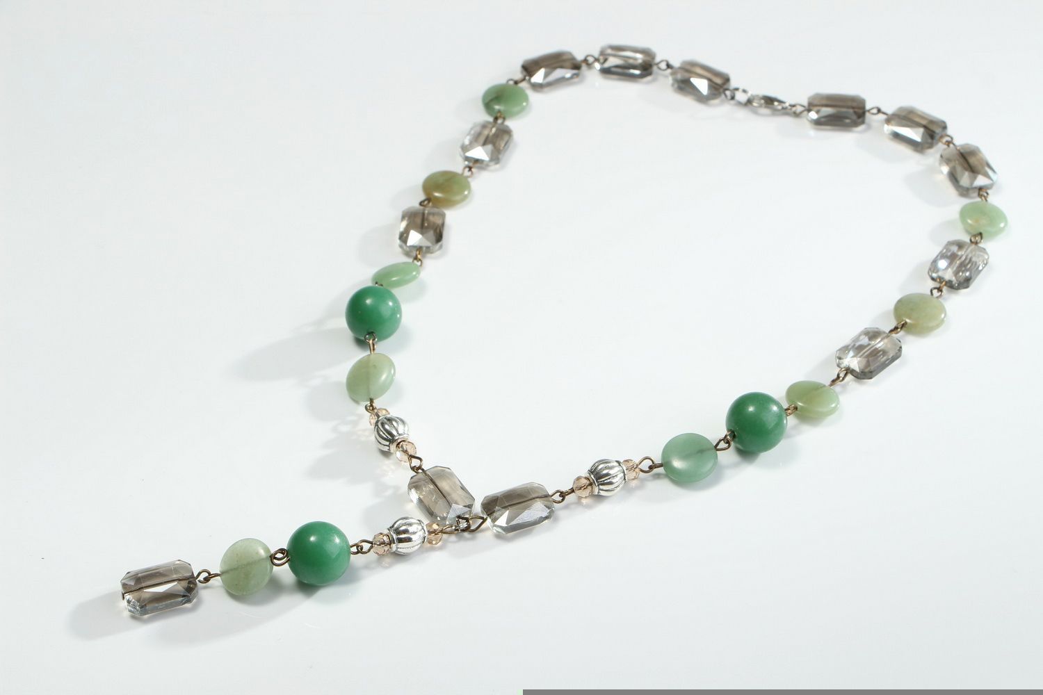 Jade and rhinestone necklace  photo 2