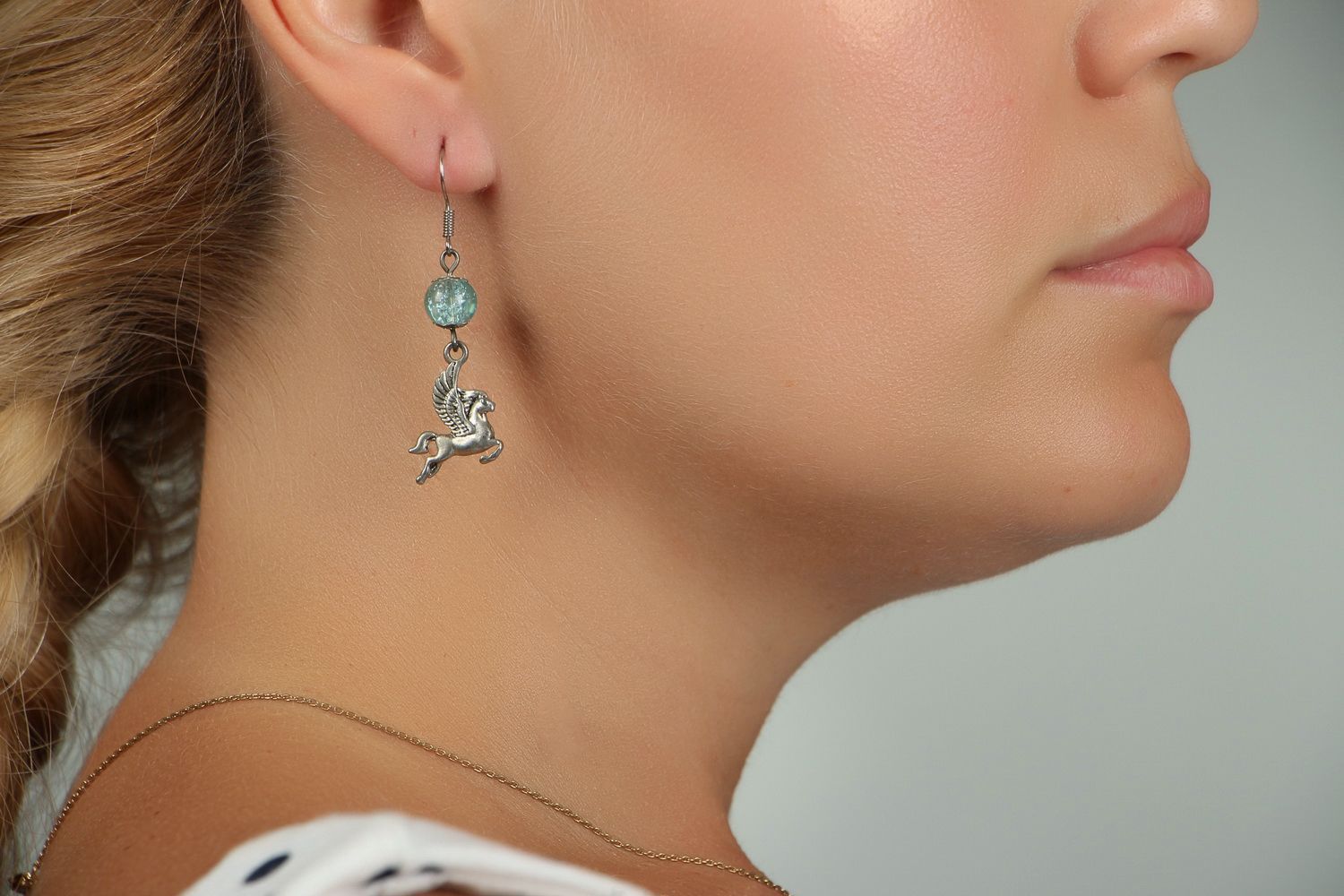 Earrings with crystal Pegasus photo 5