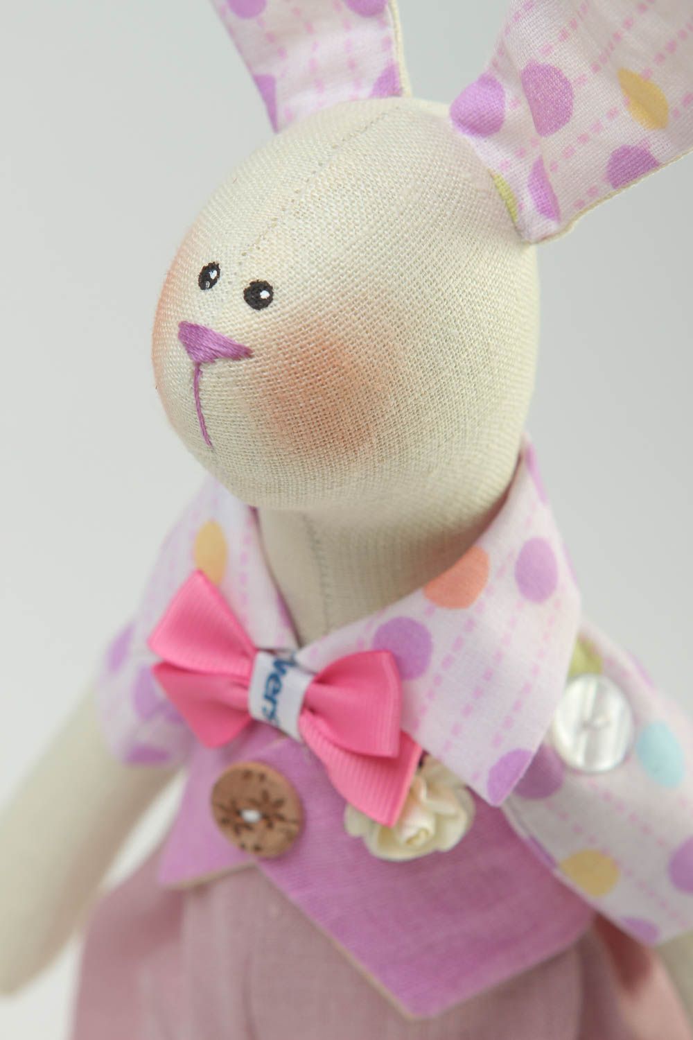 Jouet lapin Peluche faite main en tissus décorative Cadeau pour enfant photo 3