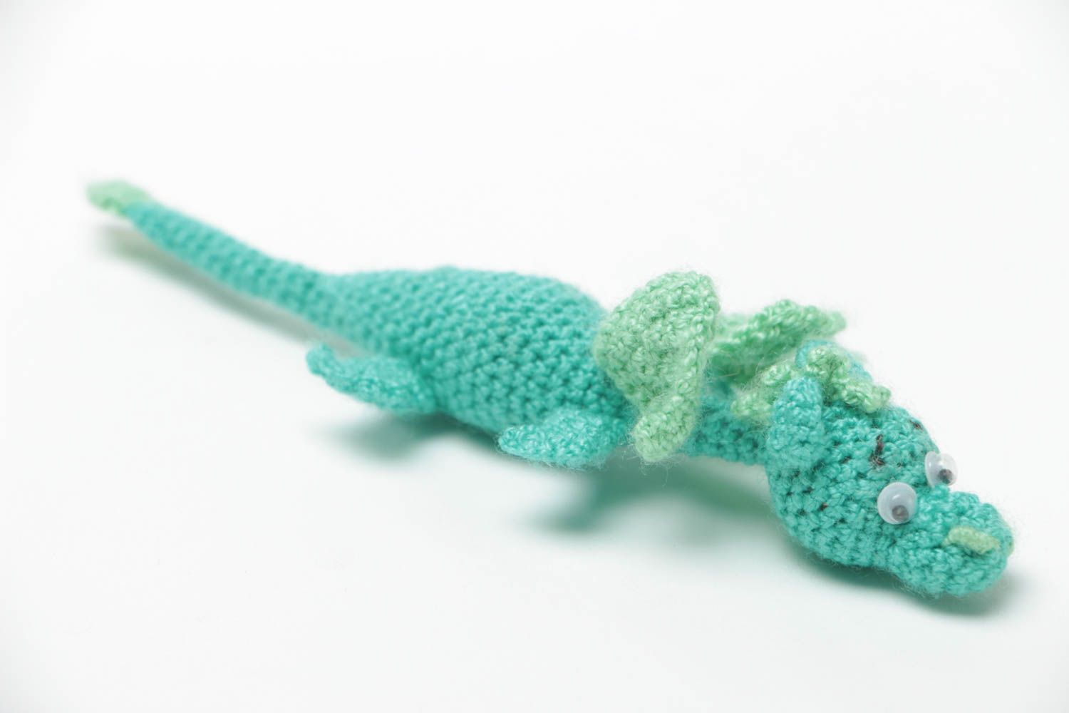 Juguete de peluche tejido con forma de dragón lindo infantil hecho a mano foto 2