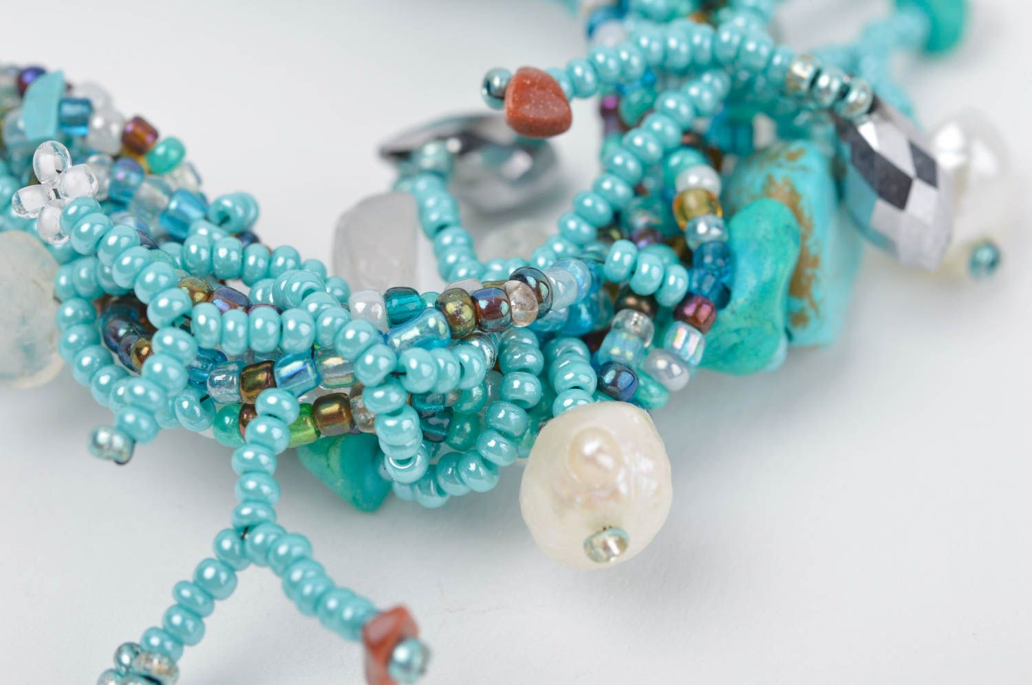 Handmade seed beads bracelet designer bracelet woven bracelet beaded jewelry photo 5