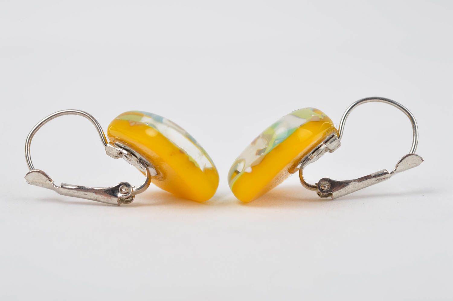 Handmade Designer Schmuck Accessoire für Frauen Fusing Glas Ohrringe grell foto 2
