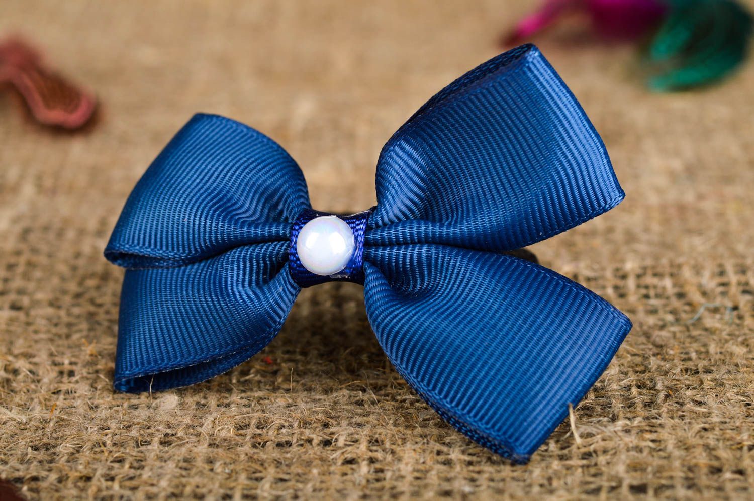 Handmade blue cute hair tie stylish unusual designer hair tie accessory for kids photo 1