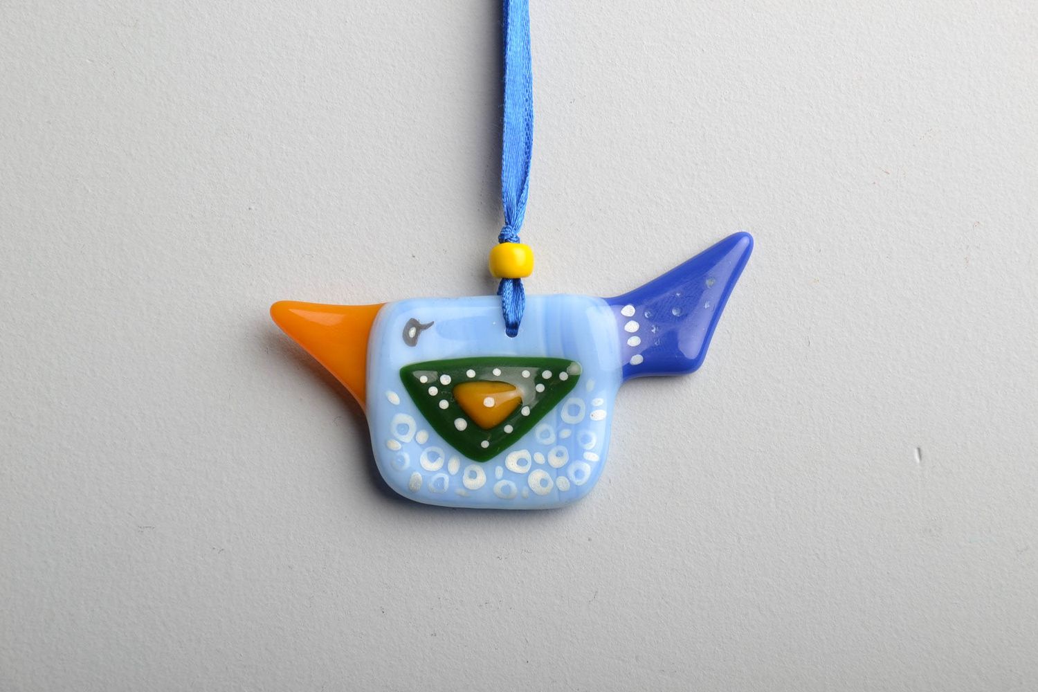 Fusing glass pendant Birdie photo 1